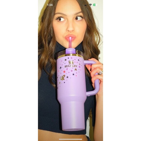Stanley x Olivia Rodrigo Purple Star 40oz Tumbler New Guts Concert Vinyl CD Sing - Picture 1 of 3
